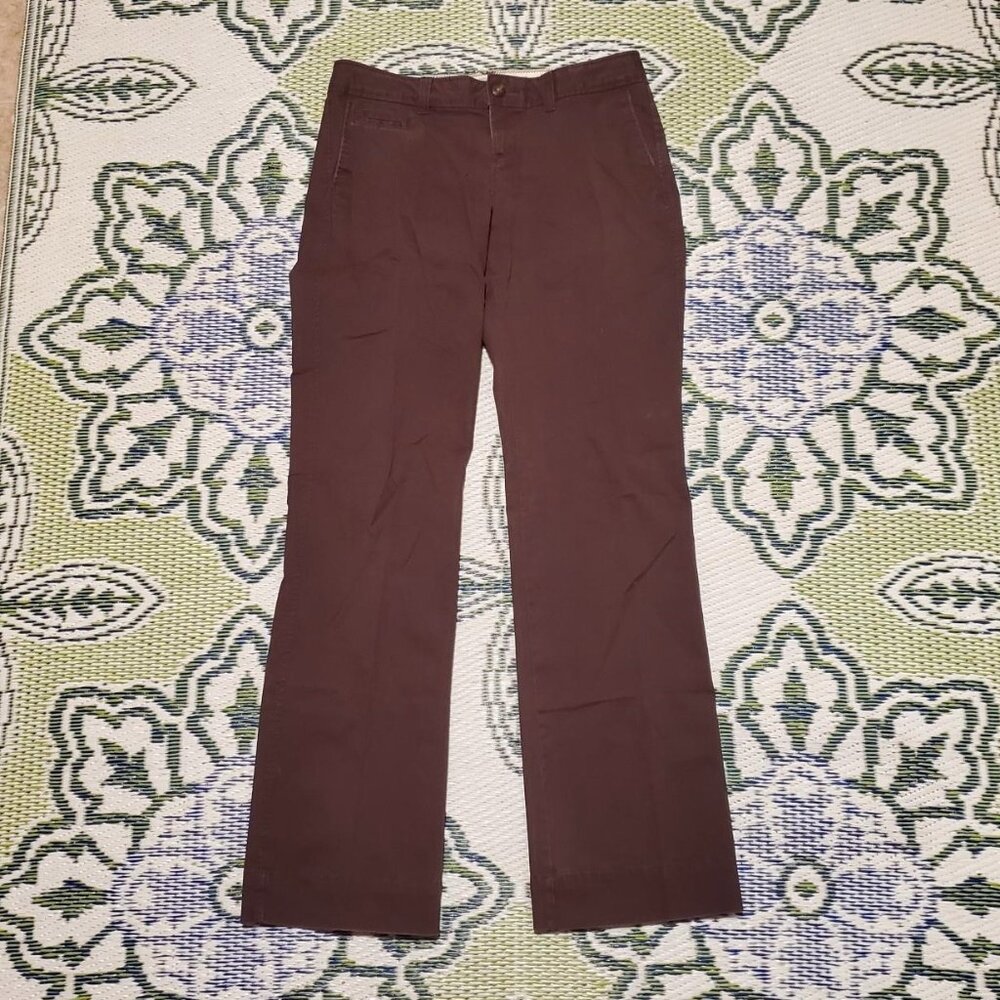 Women's OLD NAVY Khakis Pants Sz 2 Low-Rise Flare Leg Stretch Brown EUC